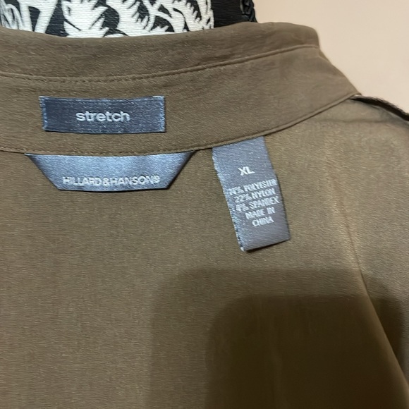 Hillard & Hanson Brown Fitted 3/4 Sleeve Button Down Shirt - Picture 4 of 4